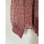 Joie NWT  100% Silk Tassa Elegant Snake Print Pintuck Blouse Pink Lined Sz Small Photo 4