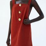 ZARA  Buttoned Loose-Fitting Square-Cut Dress Size S NEW Photo 0