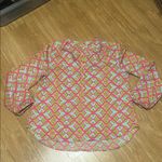 Buckhead Betties Buckhead berries Chic Pink and Green Geometric Blouse large excellent condition Photo 0