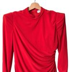 NWT IEENA for Mac Duggal 6 draped bodycone asymmetrical ruched mini dress Red Photo 4