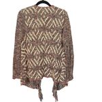 Lucky Brand Pink Multi-Color Boho Fringe Trim Opened Knit Cardigan Women Sz S Photo 1