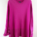 Gap  Crewneck Cotton Oversized Long Sleeve Ribbed Trim Sweater Pink XL Photo 0