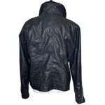 Baccini Women's Faux Leather Aviator Jacket Black Fur Collar Full Zip Size Large Photo 3