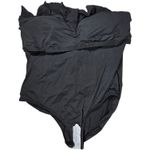 J.Crew Matte ruched one-piece swimsuit with ruffles in Black Plus 24 NWT Photo 2