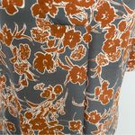 Mittoshop Midi Maxi Dress V-Neck Cuff Sleeves Floral Pockets Grey Rust White Photo 9