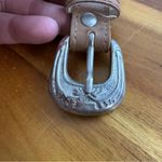 Vintage tan leather thunderbird concho medallion belt Photo 1