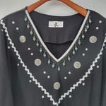 Saks 5th Avenue VTG Saks Fifth Avenue Womens Pants Set 3X Black Art to Wear Jeweled Top Pull On Photo 10