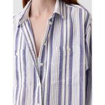 Gap  Crinkle Gauze Big Shirt Blue and White Striped XS Photo 4