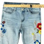 Indigo Rein  Light Wash Blue Floral Embroidered Low Rise Chew Hem Jeans size 9 Photo 3