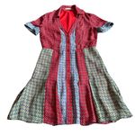 Alice + Olivia Abelia Button-Down Mini Dress Colorful Retro Style Patch Size 0 Photo 2