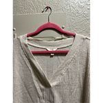 Terra & Sky  Long Sleeve Waffle V-Neck Shirt Oatmeal Heather Woman’s 3X NEW Photo 3