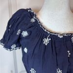 Gretchen Scott Coquette Navy Embroidered Cottagecore Midi Dress Size Small Photo 1