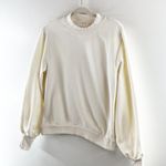 Nation Ltd  Crewneck Long Sleeve Pullover Sweatshirt White Medium Photo 6