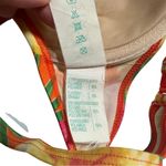 Vintage 90s Orange Tropical Floral Flower Hawaiian Padded Bikini Top Medium Photo 6