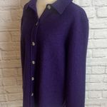 Appleseeds Women’s NWT Casual 100% Wool Lagenlook Button Down Size Large Purple Photo 5
