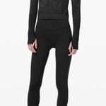 Lululemon Rest Less Cropped 1/2 Zip Herringbone Fade Black / White Photo 3