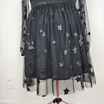 Women Sequin Star Print Black Tulle Dress Mesh See Photo 12