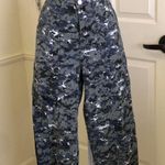 Grunge Streetwear Blue Black WhiteCamo Cargo Military Style Pants Trousers Jeans Cinched Scrunched Elastic Hem #Y2K #Utility #Rave #Skater #Gorpcore Measurement in pics Photo 0