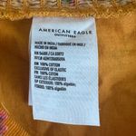 American Eagle  Crop Top Womens S Mustard Floral 100% Cotton Smocked Y2K Boho Photo 4