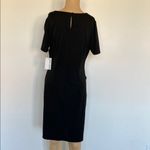 Nine West  Black Sheath Midi Dress Crew Neck Short Sleeve Photo 6