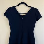 Emporio Armani Cap-sleeve Gathered Waist Milano Jersey Dress Black 4 Photo 6