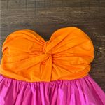 Kate Spade  Twist Bodice Colorblock Dress Pink Orange 0 Strapless Photo 6