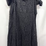 Candalite ‎ Plus Size 2X Dress Black Lace Sequin Cold Shoulder Full Maxi 341 Photo 11