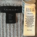 Tahari Gray Cotton Luxe Open Front Cardigan Pockets M Photo 7