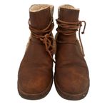 UGG  Women's Brown Leather Luisa Skeepskin All Weather Boots Size 10 Photo 2
