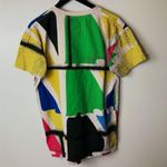Reebok Rebook Roland Berry Tennis Shirt Pink Yellow Blue XL Extra Large Geometrical Photo 2