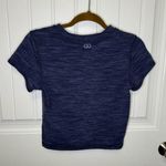 Calia by Carrie Underwood Ardosia Slate Cropped Ribbed Short Sleeve Top Blue Size M Photo 4