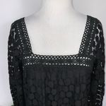 Solitaire  Black Crochet Lace 1/2” Sleeve Casual Career Party Shift Dress Small Photo 7