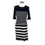 Free Assembly Striped Ribbed Knit Dress Short Sleeve Blue White Size Medium NWT Photo 10