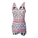 Rue 21 Sleeveless Romper Size M Pink Elephant Print Elastic-Waist 1/2-Zipper Pockets Photo 1
