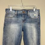 Gap Real Straight Jeans Womens Size 28S Midrise Distressed Faded Wash Short Photo 2