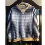 NEW Striped Crewneck Oversized Sweatshirt Pullover Sweater M Blue Size M Photo 2