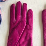 Coach  Vintage Magenta Leather Cashmere Lined Gloves, Sz 7, Y2K Photo 12
