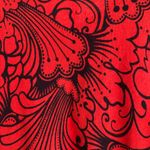 Talbots Red Black Cardigan Sweater Large Fall Floral Cotton Rayon Stretch Chic Photo 5