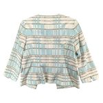 Pendleton  Blazer Jacket Womens 4 Blue Tan White Plaid Open Silk Blend Preppy Photo 3