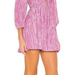 Lovers + Friends Take Me Out Mini Dress Pink Ribbed Taffeta Corset Lace Up Small Photo 0