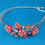 Red Crystal Flower Metal Headband Photo 0