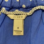 J.Crew  Linen Polka Dot Lined w Pockets Elasticated Waist Ribbon Tie Blue White 8 Photo 5
