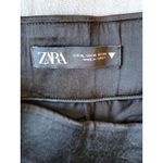 ZARA Womens Pants Satin Black Wide Leg High Rise Elastic Waist Cocktail Size XL Photo 6