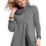 CAbi Fergie Split Stripe turtleneck sweater Small Photo 0