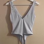 Babaton Women's Light Gray V-Neck Bodysuit Sleeveless Stretch Basic Size Small Photo 3