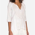 Johnny Was  white long sleeve embroidered cami peasant blouse Photo 1