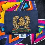 Vintage British Isles Shirt Black Rainbow Floral Abstract Art To Wear Button Up Black Size 10 Photo 6