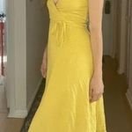 Patagonia  Wear With All Wrap Dress S Yellow Stripe Knee Length Summer Cotton Photo 2