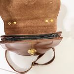 Vintage "Pristine" Brown Faux Leather Equestrian Top Handle Crossbody Bag Photo 3