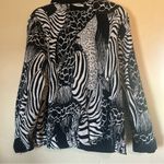 Notations  Animal Print Reversible LS Women’s Button Down Jacket Blazer Sz XL Photo 7